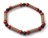 Cherry Baltic amber, Red Jasper & Hazelwood adult bracelet