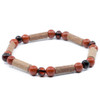 Cherry Baltic amber, Red Jasper & Hazelwood adult bracelet