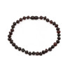 Baltic Amber Anklet - Unpolished Cherry Black Baroque
