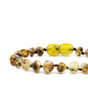 Amber bracelet / anklet - polished swamp green