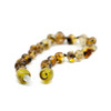 Amber bracelet / anklet - polished swamp green