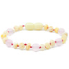 Amber Milky Maximum effect Ankle Bracelet Mixed With Rose Quartz