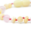 Amber Milky Maximum effect Ankle Bracelet Mixed With Rose Quartz