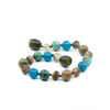 POPULAR CHOICE Grey RAW Amber Polished Bracelet Mixed With Unakite, African Turquoise and Apatite