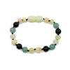 Maximum strength Milky Butter Amber  Anklet Mixed With Green Aventurine and Obsidian