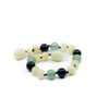 Maximum strength Milky Butter Amber  Anklet Mixed With Green Aventurine and Obsidian