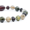 Amber Raw Cherry Bracelet Mixed With Green Lace and Labradorite