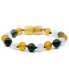 Honey Amber Raw Bracelet Mixed With Green Lace Stone and Moonstone