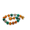 NEW - Cognac Raw Amber Bracelet With African Jade and Smokey Quartz