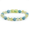 ONLY FEW LEFT - RAW lemon amber  ankle bracelet mixed with aquamarine