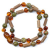 Amber polished authentic cognac necklace mixed with unakite and Hazelwood