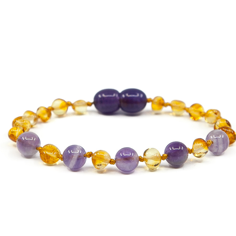 Baltic Amber/Amethyst teething bracelet 
