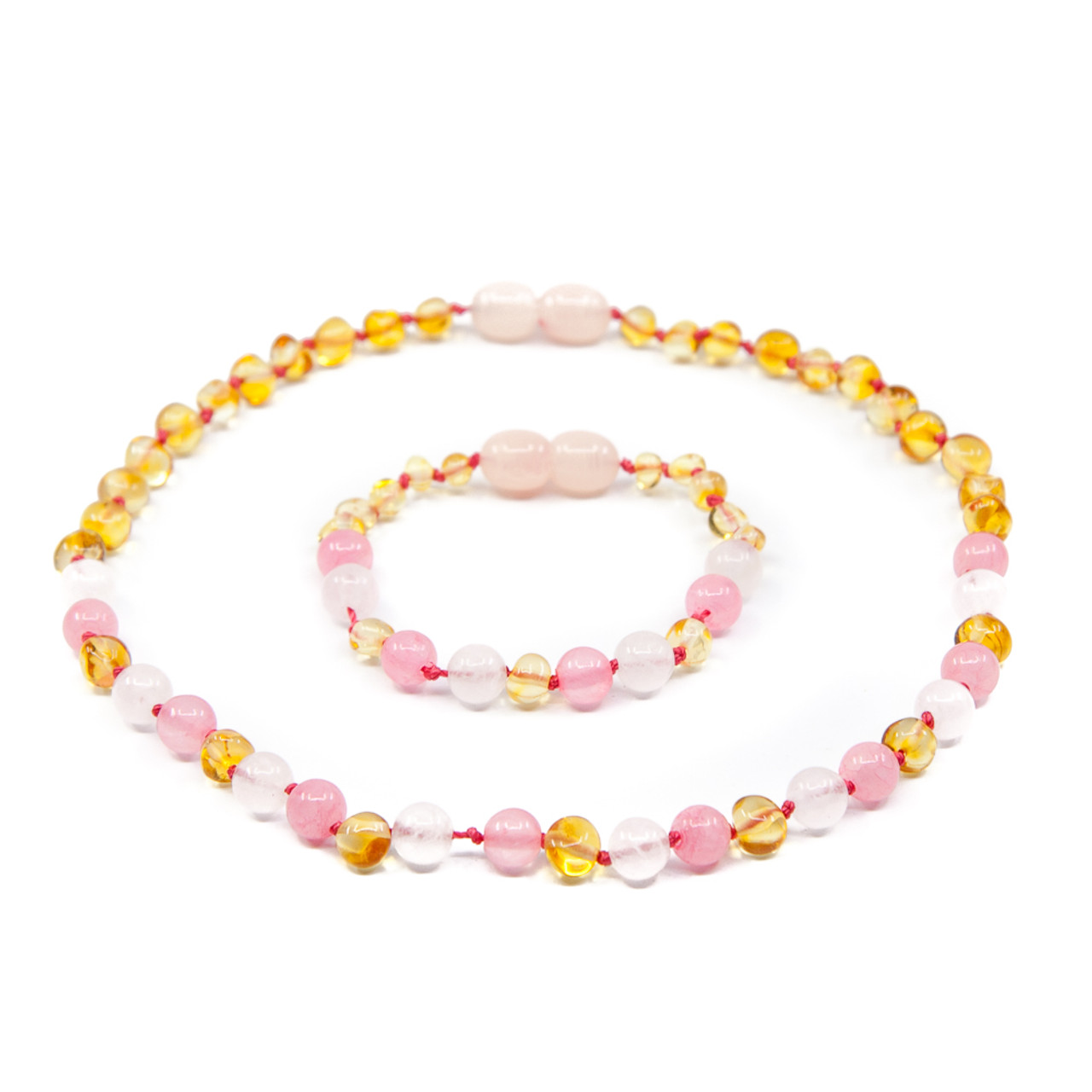 pink teething necklace