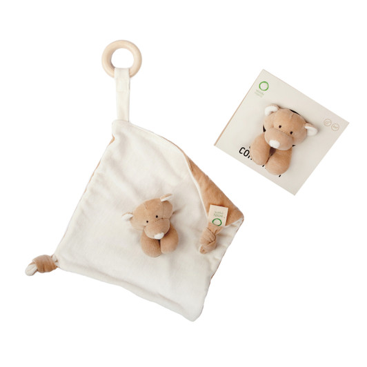 Comforter with Wooden Teether  - Teddy
