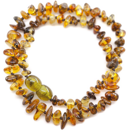 Amber necklace - polished swamp chips