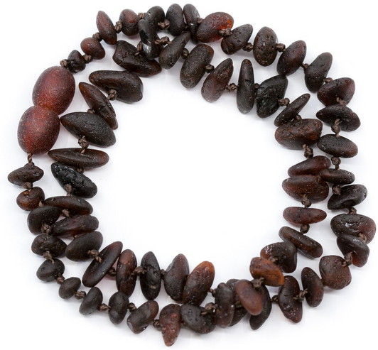 Amber necklace - Unpolished dark cherry chips