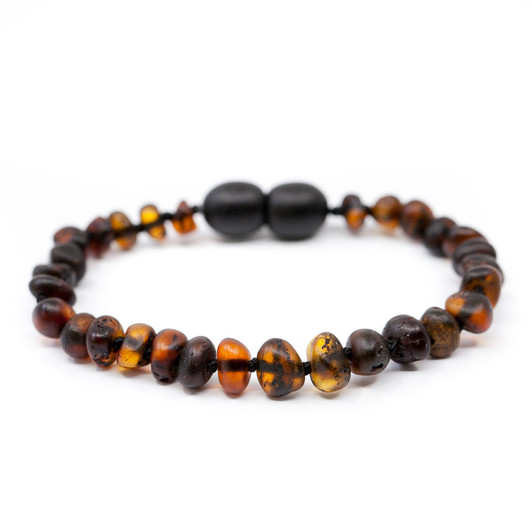 Amber anklet / bracelet - brown baroque
