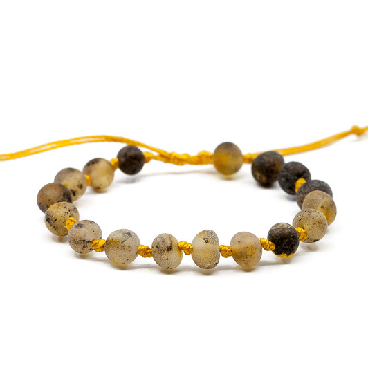 RAW Grey Amber Adjustable Anklet / Bracelet