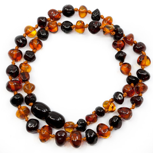 Cognac & cherry mix amber necklace