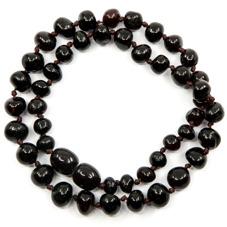 Amber polished dark cherry baroque beads