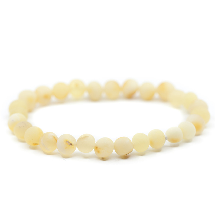 Baltic Amber Bracelet for Adults - RAW Milk baroque