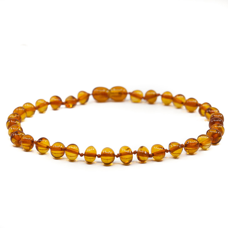 Baltic Amber Anklet - Polished Cognac Baroque
