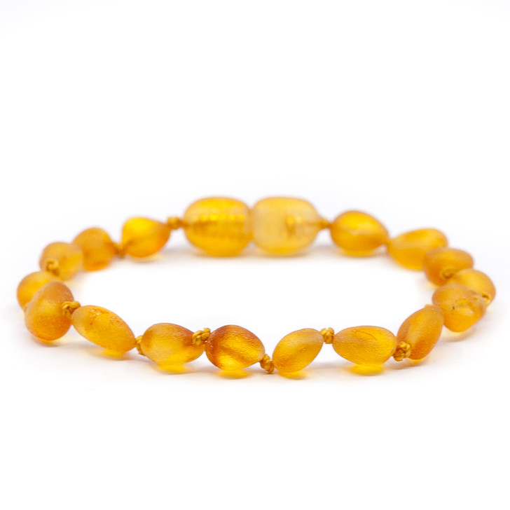 Raw Amber  ankle bracelet - honey beans