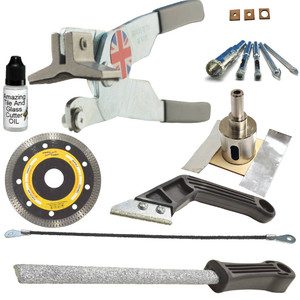 Ceramic Tile Cutting Tools Kit 4 Porcelain Tile Drill Bits Hole Saw For Pipes Saw Blade For Notching Grinder Tile Saw For Cutting Out Sockets Tile File For Trimming Edges Grout Rake For Cleaning Grout Ceramic Tile Cutting Tools Kit 4 Porcelain Tile Drill Bits Hole Saw For Pipes Saw Blade For Notching Grinder Tile Saw For Cutting Out Sockets Tile File For Trimming Edges Grout Rake For Cleaning Grout