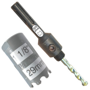 1 1-8" Tungsten Carbide Hole Saw Kit inc 29mm Carbide Hole Saw Sds Plus Hole Saw Arbor Hex Key Arbor Comes With Masonry TCT Pilot Drill For Concrete Wall Tile Brick Drywall Masonry Fiberglass Plaster 1 1-8" Tungsten Carbide Hole Saw Kit inc 29mm Carbide Hole Saw Sds Plus Hole Saw Arbor Hex Key Arbor Comes With Masonry TCT Pilot Drill For Concrete Wall Tile Brick Drywall Masonry Fiberglass Plaster