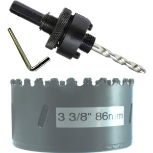Carbide Hole Saw Kit 3 3-8 in 86mm Tungsten Hole Saw 7-16" Hex Hole Saw Arbor Hex Key Arbor With Masonry TCT Pilot Drill For Concrete Cement Ceramic Wall Tile Brick Drywall Masonry Plaster Carbide Hole Saw Kit 3 3-8 in 86mm Tungsten Hole Saw 7-16" Hex Hole Saw Arbor Hex Key Arbor With Masonry TCT Pilot Drill For Concrete Cement Ceramic Wall Tile Brick Drywall Masonry Plaster