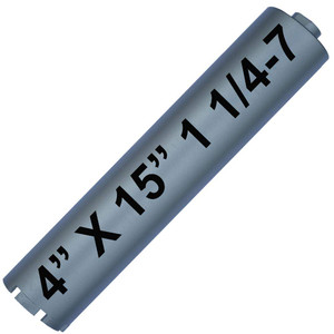 4" Diamond Core Drill Bit For Drilling Rig 4 in x 16 in Long 1 1-4-7 Unc Thread For Core Drilling Machine Only Be Used With 1 1-4-7 Adapter Or Drill Rig 4" Diamond Core Drill Bit For Drilling Rig 4 in x 16 in Long 1 1-4-7 Unc Thread For Core Drilling Machine Only Be Used With 1 1-4-7 Adapter Or Drill Rig