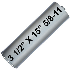 3 1/2" Diamond Core Drill Bit For Concrete x16 Long 89x400mm 5-8-11 Thread For Core Bit Adapters Or Angle Grinder Cut Concrete Brick Masonry Products Fits Any Of Our 5-8-11Unc Core Bit Adapters 3 1/2" Diamond Core Drill Bit For Concrete x16 Long 89x400mm 5-8-11 Thread For Core Bit Adapters Or Angle Grinder Cut Concrete Brick Masonry Products Fits Any Of Our 5-8-11Unc Core Bit Adapters