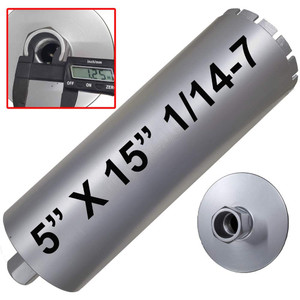 5" Diamond Core Drill Bit For Drilling Rig 5 in x 16 in Long 1 1-4-7 Unc Thread For Core Drilling Machine Only Be Used With 1 1-4-7 Adapter Or Drill Rig 5" Diamond Core Drill Bit For Drilling Rig 5 in x 16 in Long 1 1-4-7 Unc Thread For Core Drilling Machine Only Be Used With 1 1-4-7 Adapter Or Drill Rig