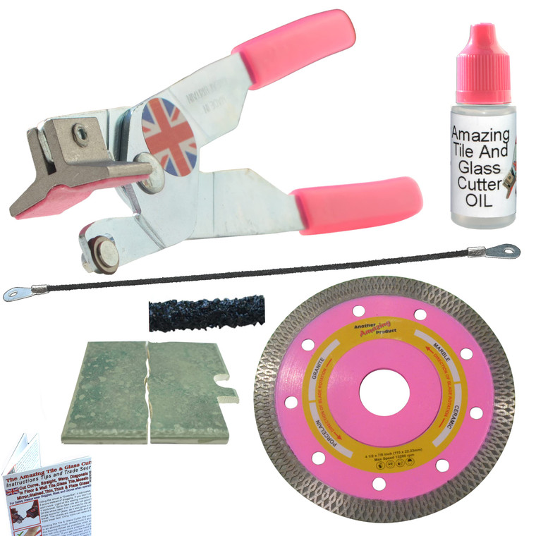 Glass And Tile Cutter Kit 1 Ceramic Tile Cutter 4 1/2 in Diamond Grinder Blade For Corner Cuts And Box Cut Outs in Porcelain Tile Round Hacksaw Tile Saw Blade For Cutting Notches in Ceramic Wall Tiles