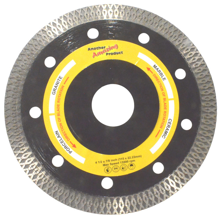 4 1/2 inch Ultra Thin Diamond Grinder Blade 4 1/2" Cutting Disc Wheel For Cutting Porcelain Tiles Granite Marble Ceramics For Angle Grinder Or Tile Saw Plunge Cut into Porcelain For Outlets And Toilet