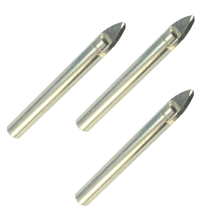 5/32" Tile Drill Bit Glass Drill Bit 4mm 3 Pack Tungsten Carbide Drill Holes in Plant Pots Wall Tile Marble Slate Travertine Sea Shells Sea Glass Jewelry Drills Hardie Drywall Fiberglass Pvc Plastic