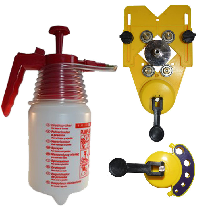 Diamond Drill Bit Holder Set For Diamond Core Bits Suction Hole Saw Guides For Straight Holes With Pressurized Water Delivery System Bottle