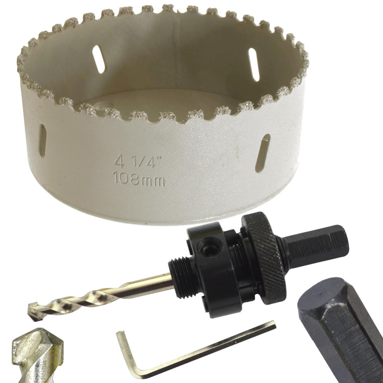 4 1-4 inch Masonry Hole Saw With Arbor And TCT Pilot Drill For Concrete Brick And Drywall