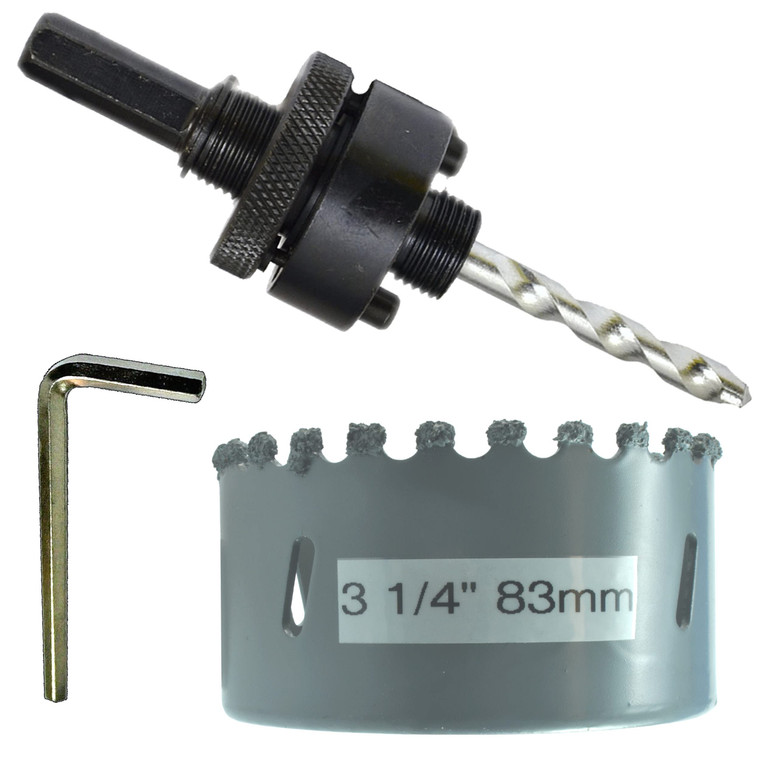 Carbide Hole Saw Kit 3 1-4 in 83mm Tungsten Hole Saw 7-16" Hex Hole Saw Arbor Hex Key Arbor With Masonry TCT Pilot Drill For Concrete Cement Ceramic Wall Tile Brick Drywall Masonry Plaster Carbide Hole Saw Kit 3 1-4 in 83mm Tungsten Hole Saw 7-16" Hex Hole Saw Arbor Hex Key Arbor With Masonry TCT Pilot Drill For Concrete Cement Ceramic Wall Tile Brick Drywall Masonry Plaster