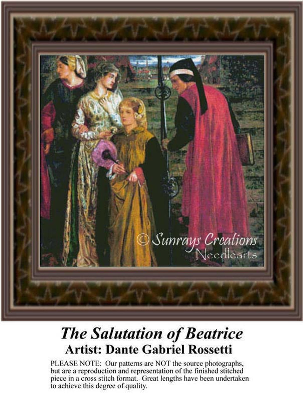 Fine Art Cross Stitch Pattern The Salutation of Beatrice