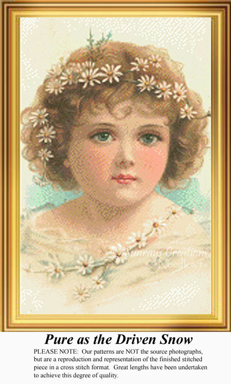 Vintage Counted Cross Stitch Pattern Pure as the Driven Snow