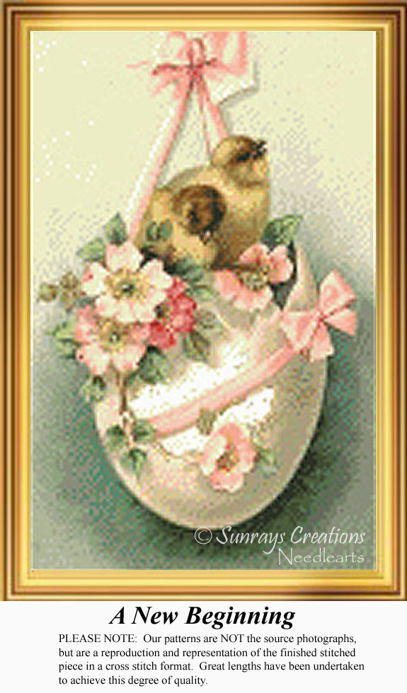 Vintage Cross Stitch Pattern A New Beginning