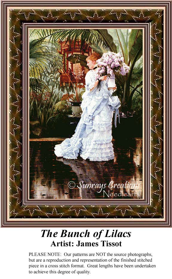 The Bunch of Lilacs, Fine Art Counted Cross Stitch Pattern