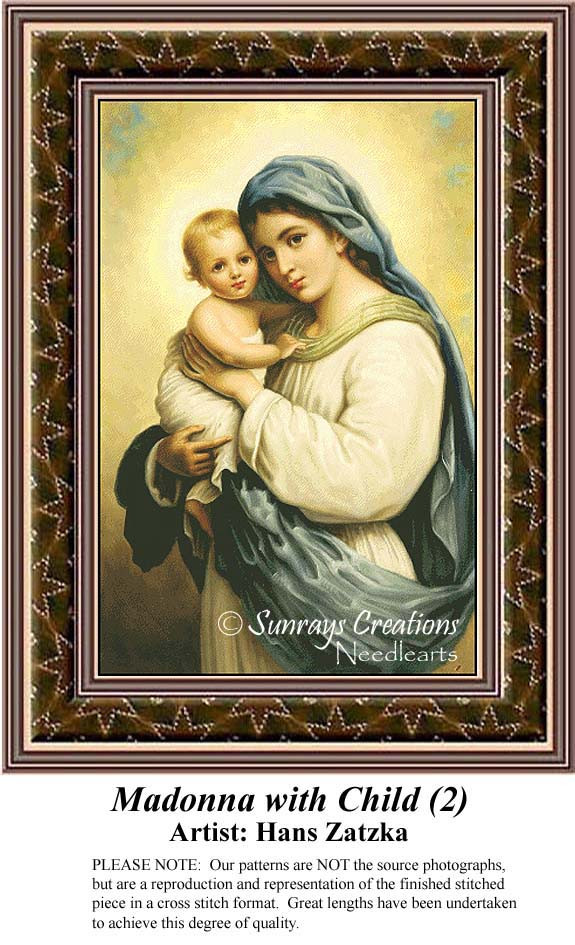 Madonna with Child (2), Hans Zatzka Counted Cross Stitch Pattern