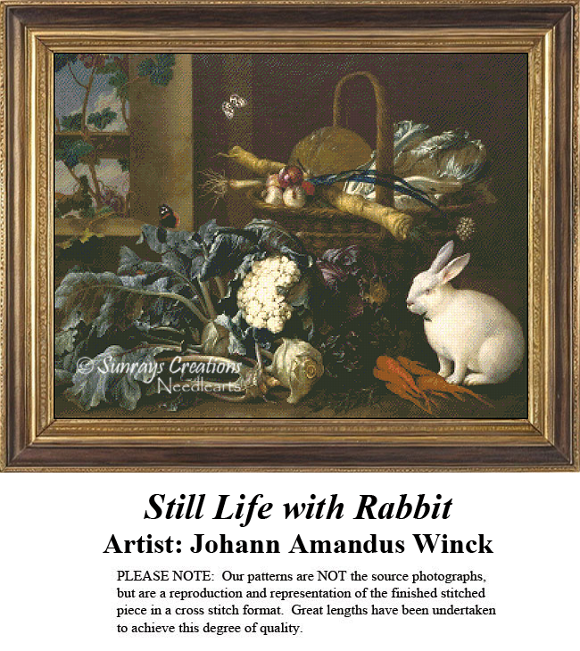 Pattern Llives Still Life Cross Stitch Pattern | Still Life with Rabbit