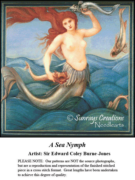 Fine Art Cross Stitch Pattern | A Sea Nymph