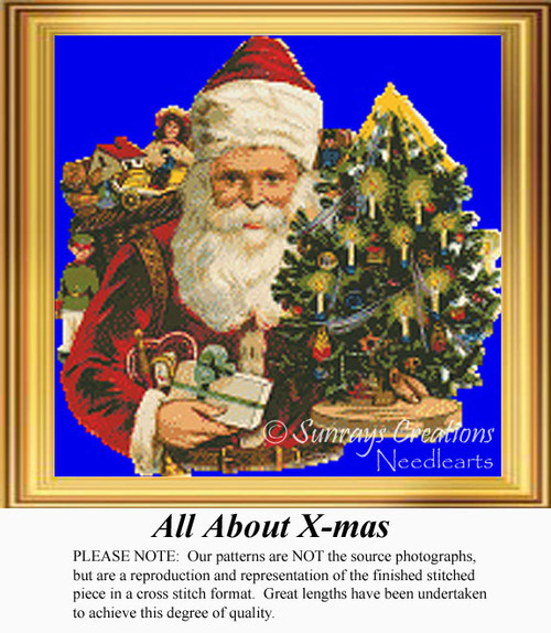 Vintage Cross Stitch Pattern | All About X-mas - counted cross stitch pattern