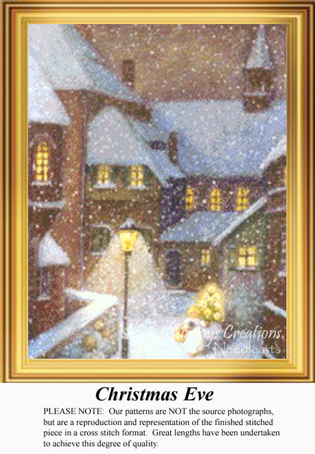 Vintage Cross Stitch Pattern | Christmas Eve - counted cross stitch pattern