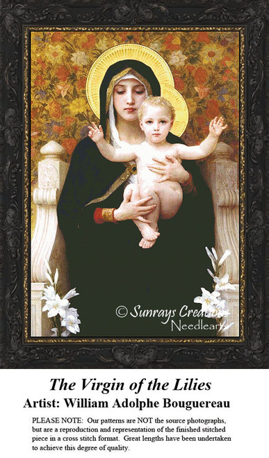  Fine Art Cross Stitch Pattern | The Virgin of the Lilies