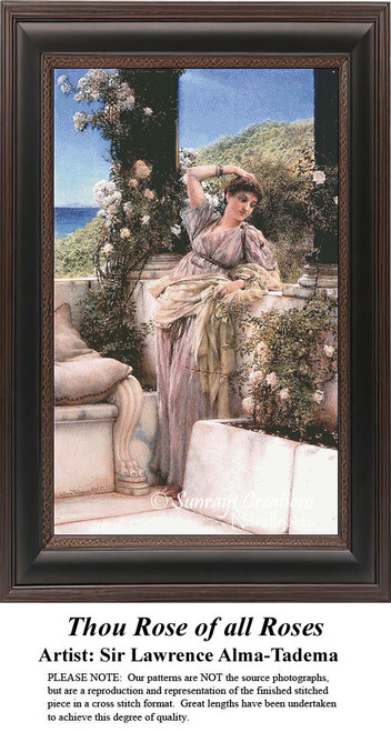 Women in Cross Stitch Pattern | Thou Rose of all Roses 